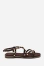 Dark Brown 'Montana' Gladiator Sandal With Stud Detail, Image 2 of 6