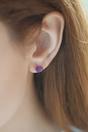 Purple Sterling Silver Amethyst Rose Studs, Image 2 of 3