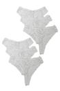 White 6 Pack Floral Lace Thong, Image 5 of 5
