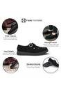 Black TUK Footwear Black Pointed Creeper Suede Monk Buckle Shoes, Image 3 of 8
