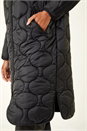 Black Fleece Lined Quilted Hooded Coat, Image 6 of 6