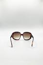 Brown Bold Round Oversized Sunglasses In Tortoiseshell, Image 4 of 5