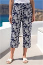 Navy  Classic Floral Print Cropped Trouser, Image 2 of 4