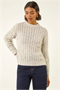 Light Grey Textured Knit Jumper, Image 4 of 5