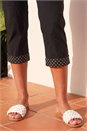 Black Petite Crop Turn Up Trouser, Image 4 of 4