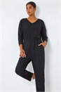 Black Elasticated Waist Stretch Jumpsuit , Image 1 of 5