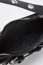 Black Baguette Shoulder Bag With Belt-Buckle Hardware, Image 2 of 3