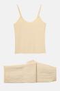 Beige "Soft Sand" Bamboo Lace Camisole Pyjama Set, Image 4 of 6