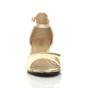 Gold AJVANI Gold Mid Wedge Heel Ankle Strap Sandals, Image 6 of 6