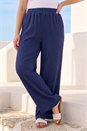 Navy  Curve Textured Print Wide Leg Trousers, Image 2 of 4