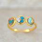 Gold Minimalist Opal Turquoise Gemstone Gold Vermeil Ring, Image 2 of 2