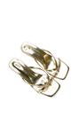 Gold XY LONDON Gold 'Tiana' Kitten Heel Sandal Mules With Toe Post, Image 5 of 6