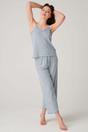 Light Blue "Cornish" Bamboo Lace Camisole Pyjama Set, Image 1 of 4