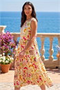 Ivory  Fruit Print Tiered Midi Dress, Image 2 of 4