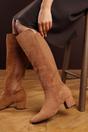 Beige 'Cherish' Block Heel Knee High Boots, Image 1 of 7