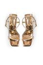 Gold Maryse Gold Pu Barely There Mid Block Heels, Image 2 of 4