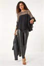 Bronze Sequin Yoke Frilled Tunic Top, Image 3 of 5
