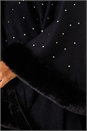 Black Hotfix Faux Fur Trim Cape, Image 5 of 5
