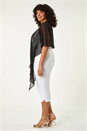Black Curve Chiffon Drape Cover Up, Image 3 of 5