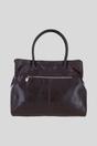 Brown Real Leather and Suede Large Handbag with Detachable Strap, Image 3 of 4
