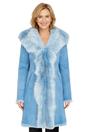 Sky Blue Toscana Sheep Leather Suede Trench Coat, Image 1 of 6