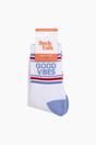 White Good Vibes Novelty Cotton Sports Socks, Image 4 of 4