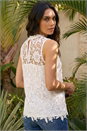 Ivory  High Neck Stretch Lace Top, Image 3 of 4