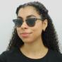 Grey Round Spotted Grey Green Dark Grey Gradient Sunglasses, Image 5 of 6