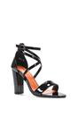 Black XY LONDON Black 'Briella' Strappy Sandals With High Block Heels, Image 2 of 6