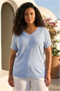 Light Blue  Curve Sparkly Knit Top, Image 2 of 4