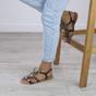 Black AJVANI Black Slingback T-Bar Gladiator Sandals, Image 1 of 1