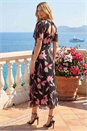 Red Floral Flutter Sleeve Dress, Image 3 of 4
