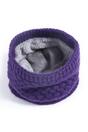Blue Fleece Lined Textured Neck Warmer in Blue, Image 2 of 3