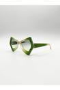 Green 2 Tone Angular Sunglasses in Green, Image 3 of 6