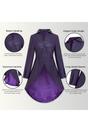 Plum Goth Full Length Victorian Leather Coat, Image 3 of 6