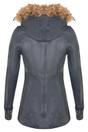 Blue Leather Hooded Parka Jacket-Charleville, Image 4 of 6