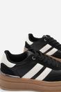 Black 'Brisa' Platform Lace Up Trainers with Side Stripes, Image 6 of 8
