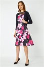 Cerise Premium Stretch Floral Mesh Dress, Image 5 of 5