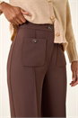 Chocolate Pocket Button Smart Stretch Trousers, Image 6 of 7
