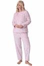 Pink Camille Lingerie Pink Supersoft Printed Full Length Pyjama Set, Image 1 of 5