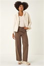 Beige Hooded Faux Fur Gilet, Image 2 of 5