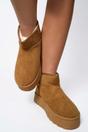 Brown iKrush Brown Jazlyn Faux Fur Lined Ankle Platform Mini Boots, Image 2 of 8