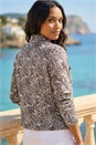 Ivory  Animal Print Bengaline Pocket Jacket, Image 3 of 4