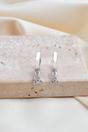 Silver Sterling Silver Sparkly Floral Hoops, Image 3 of 3