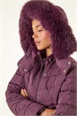 Plum Petite Longline Padded Puffer Coat, Image 5 of 5