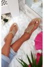 Cream iKrush Cream Orlagh Diamante Embellished Sandals, Image 3 of 8