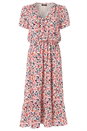 Pink Ditsy Floral Tiered Midi Dress, Image 5 of 5