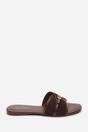 Dark Brown Cevora Cross Over Buckle Slide On Sandal, Image 3 of 6