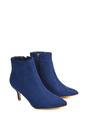Navy XY LONDON Navy 'Anastsia' Low Mid Kitten High Heel Stiletto Zip-Up Ankle Boots, Image 3 of 5