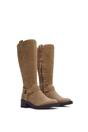 Brown 'Roma' Knee High Biker Mid Block Heel Western Boots, Image 3 of 6